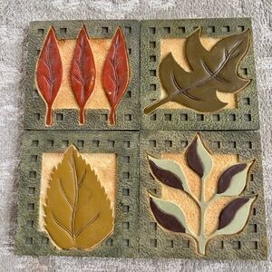 4 Decorative Leaf Coasters